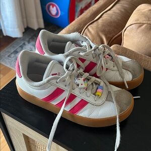 Girls 13 Adidas Pink & White sneakers